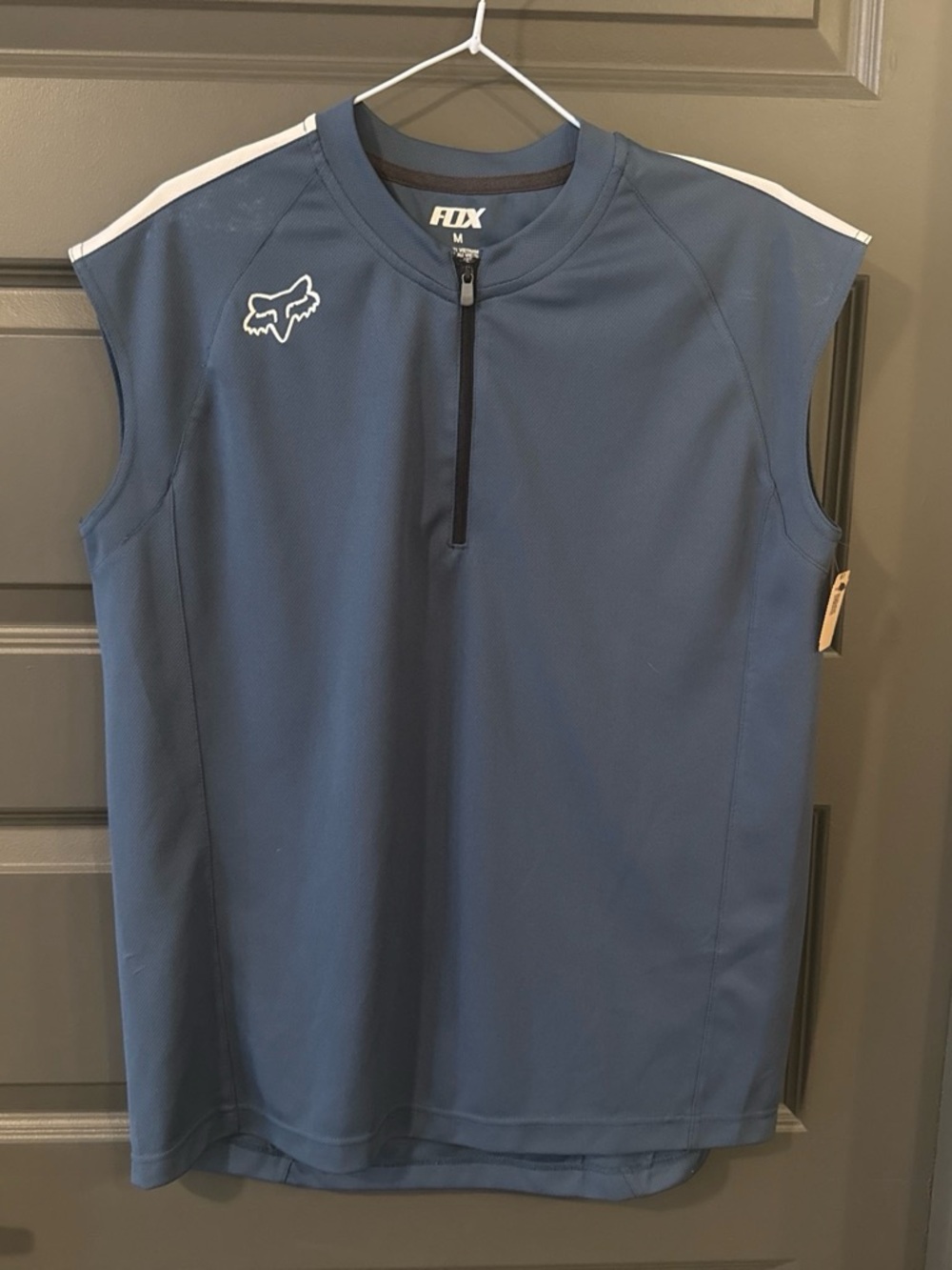 Fox Racing Blue Sleeveless Cycling Jersey Medium - 1/4 Zip